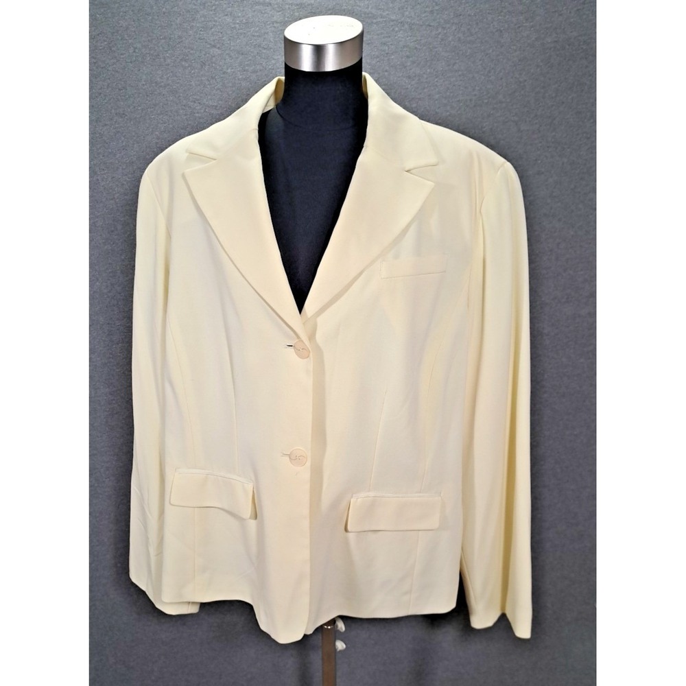 Cato Woman Cream Two Button Professional Blazer Plus Sz 22W Ivory Career Jacket